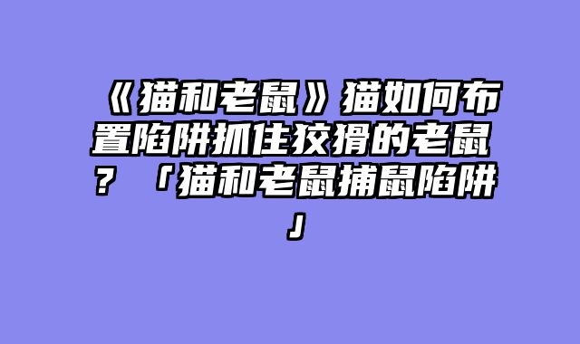 《猫和老鼠》猫如何布置陷阱抓住狡猾的老鼠?「猫和老鼠捕鼠陷阱」