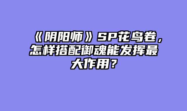《阴阳师》SP花鸟卷，怎样搭配御魂能发挥最大作用？