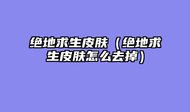 绝地求生皮肤(绝地求生皮肤怎么去掉)