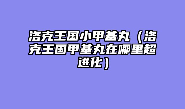 洛克王国小甲基丸（洛克王国甲基丸在哪里超进化）