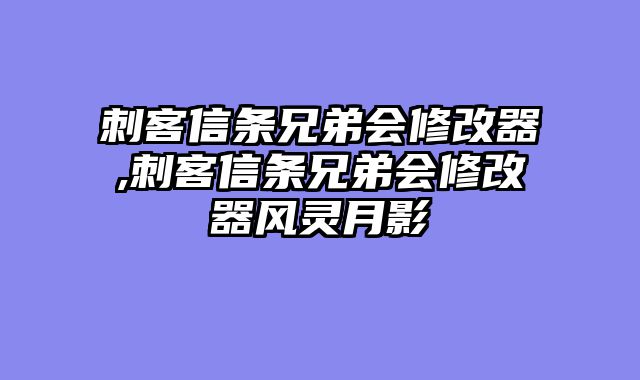 刺客信条兄弟会修改器,刺客信条兄弟会修改器风灵月影