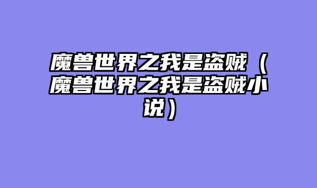 魔兽世界之我是盗贼（魔兽世界之我是盗贼小说）