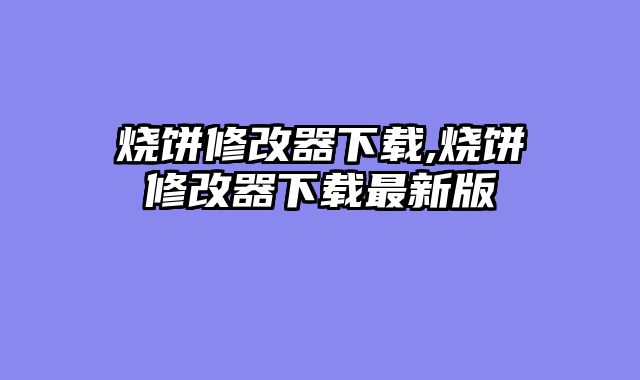 烧饼修改器下载,烧饼修改器下载最新版