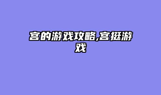 宫的游戏攻略,宫挺游戏