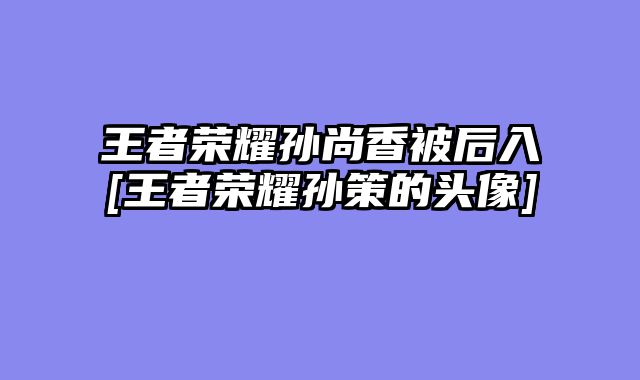 王者荣耀孙尚香被后入[王者荣耀孙策的头像]