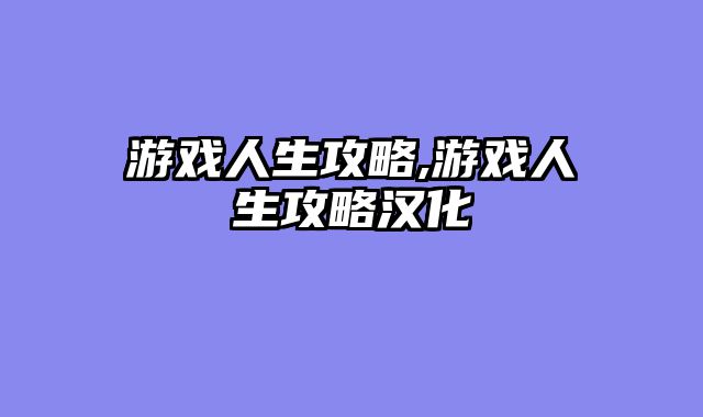 游戏人生攻略,游戏人生攻略汉化