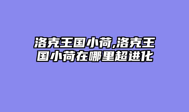 洛克王国小荷,洛克王国小荷在哪里超进化