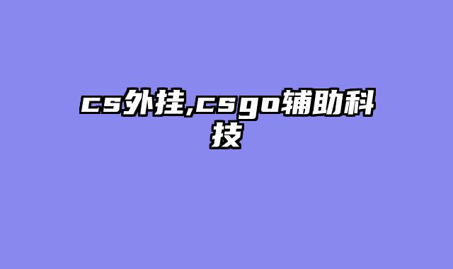 cs外挂,csgo辅助科技