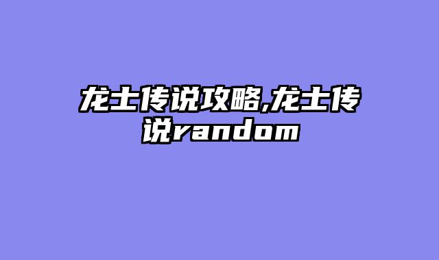 龙士传说攻略,龙士传说random