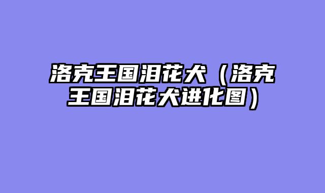 洛克王国泪花犬（洛克王国泪花犬进化图）