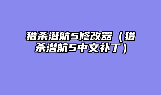 猎杀潜航5修改器(猎杀潜航5中文补丁)