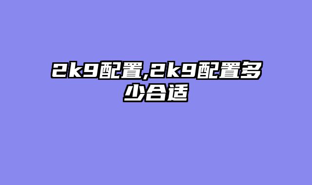 2k9配置,2k9配置多少合适