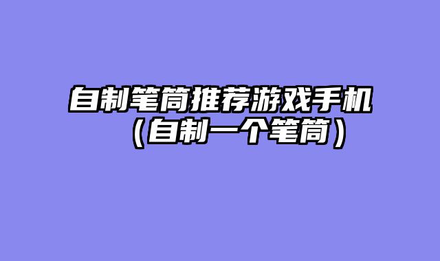 自制笔筒推荐游戏手机（自制一个笔筒）