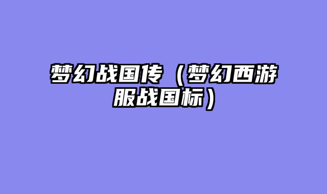 梦幻战国传（梦幻西游服战国标）