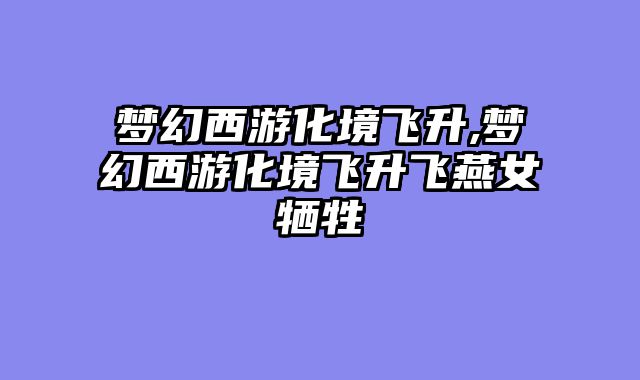 梦幻西游化境飞升,梦幻西游化境飞升飞燕女牺牲