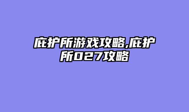 庇护所游戏攻略,庇护所027攻略
