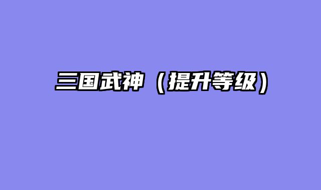 三国武神（提升等级）