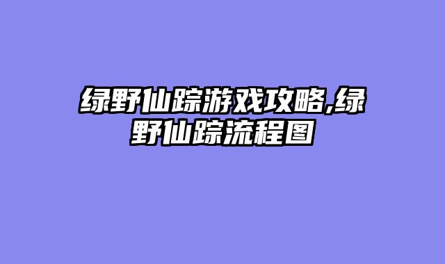 绿野仙踪游戏攻略,绿野仙踪流程图