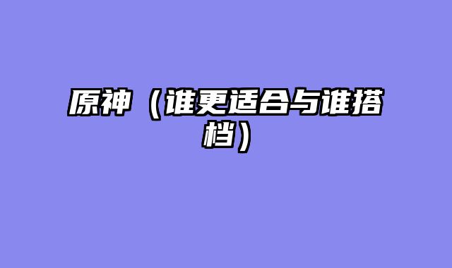 原神（谁更适合与谁搭档）