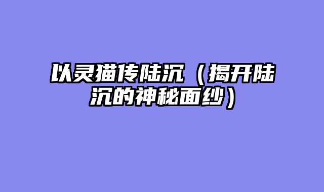 以灵猫传陆沉（揭开陆沉的神秘面纱）