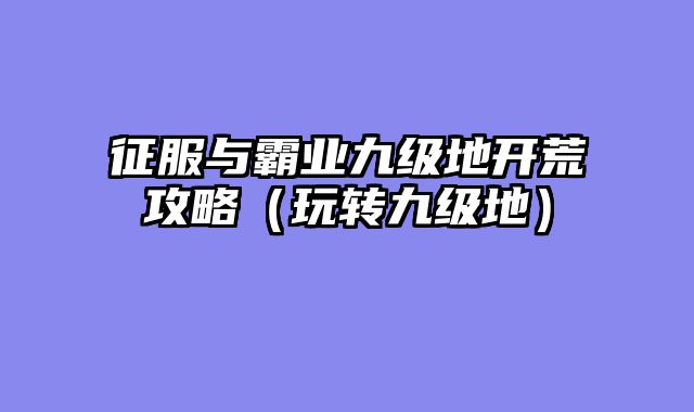 征服与霸业九级地开荒攻略（玩转九级地）