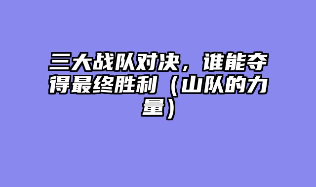 三大战队对决，谁能夺得最终胜利（山队的力量）