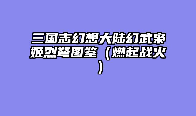 三国志幻想大陆幻武枭姬烈弩图鉴（燃起战火）