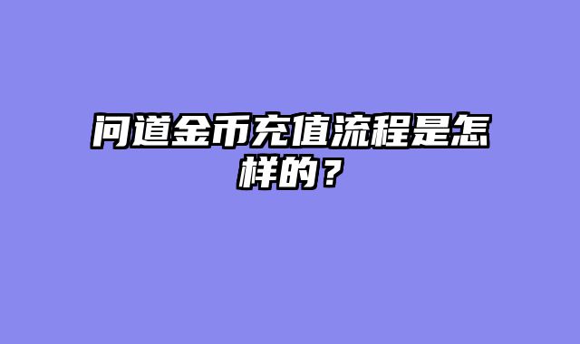 问道金币充值流程是怎样的？