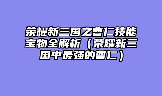 荣耀新三国之曹仁技能宝物全解析（荣耀新三国中最强的曹仁）