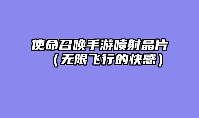 使命召唤手游喷射晶片（无限飞行的快感）