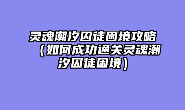 灵魂潮汐囚徒困境攻略（如何成功通关灵魂潮汐囚徒困境）