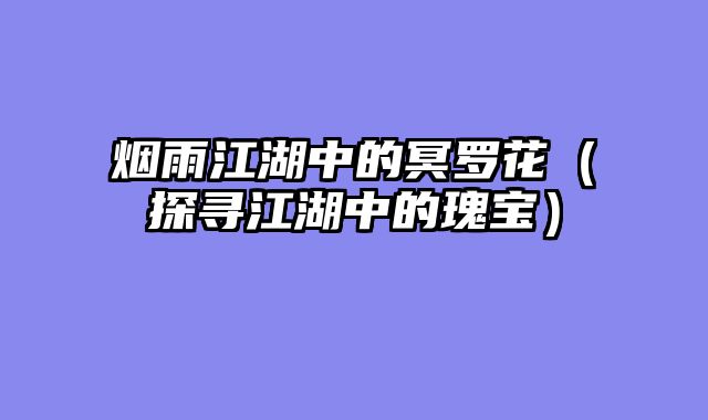 烟雨江湖中的冥罗花（探寻江湖中的瑰宝）