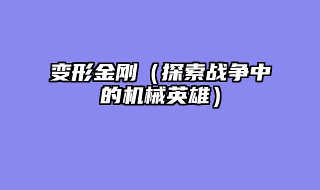 变形金刚（探索战争中的机械英雄）