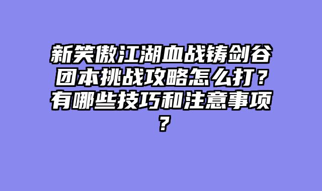 新笑傲江湖血战铸剑谷团本挑战攻略怎么打？有哪些技巧和注意事项？