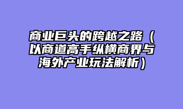 商业巨头的跨越之路(以商道高手纵横商界与海外产业玩法解析)