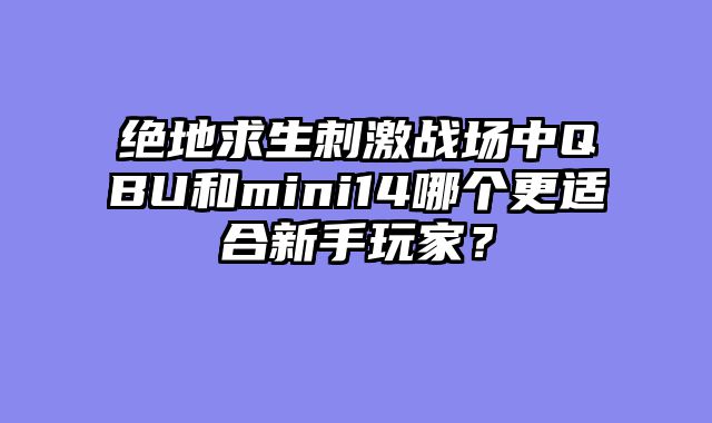 绝地求生刺激战场中QBU和mini14哪个更适合新手玩家？
