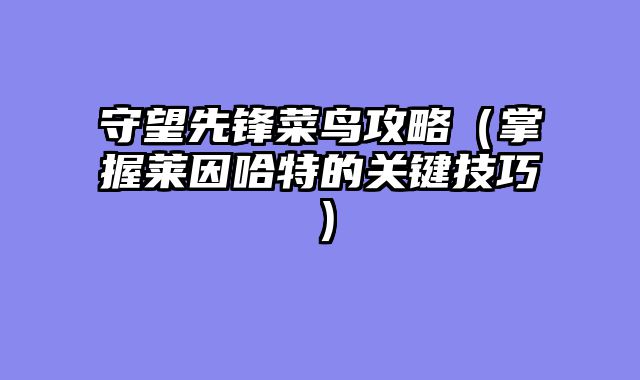 守望先锋菜鸟攻略（掌握莱因哈特的关键技巧）