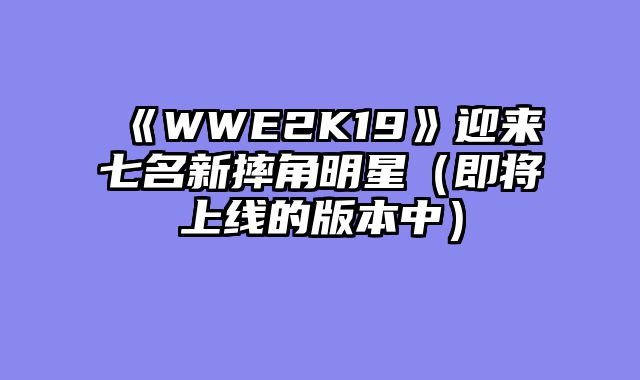 《WWE2K19》迎来七名新摔角明星（即将上线的版本中）